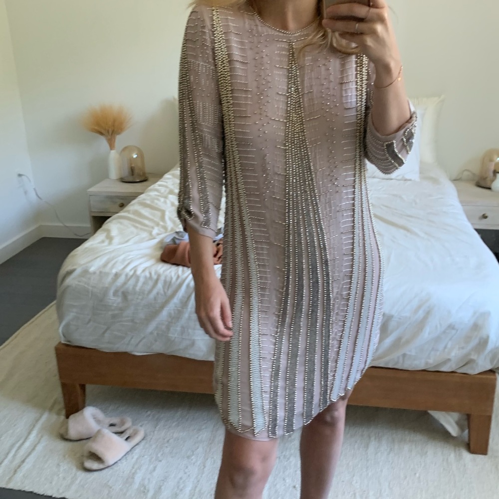 Parker black label beaded midi dress (formal)